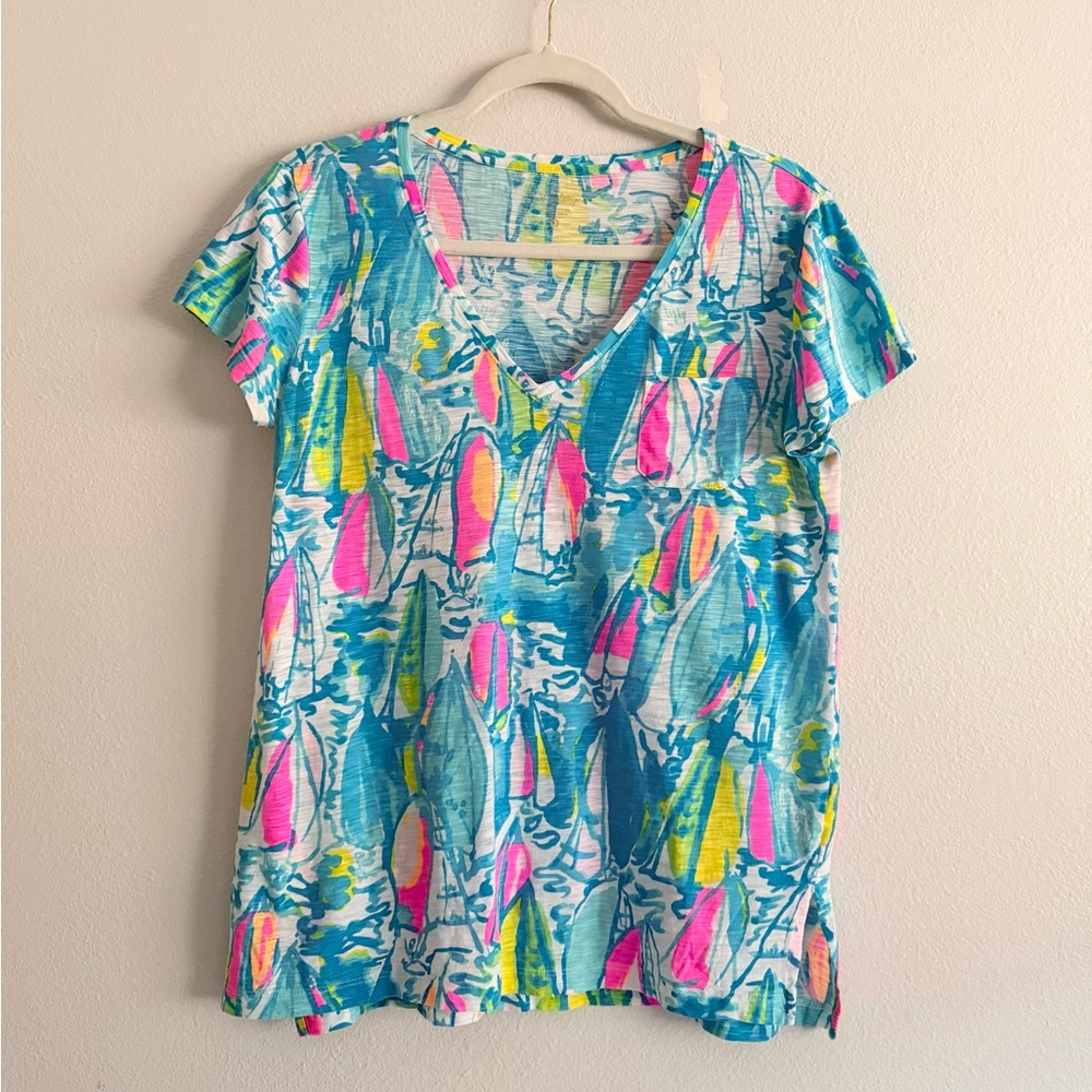 LILLY PULITZER‎ Meredith Beach And Bae Short Sleeve Tee Women’s Sz S